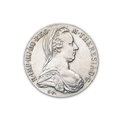 Effigie dell'arciduchessa Maria Teresa d'Asburgo sul tallero d'argento