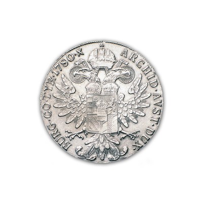 Lo stemma degli Asburgo sul tallero d''argento di Maria Teresa