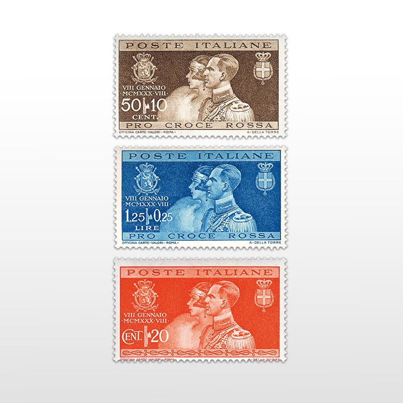 Serie francobolli Nozze Reali di Umberto con Maria José del Belgio