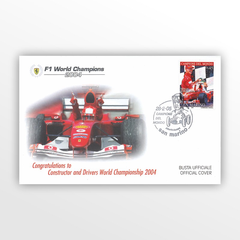 Busta francobolli Schumacher campione del mondo con la Ferrari