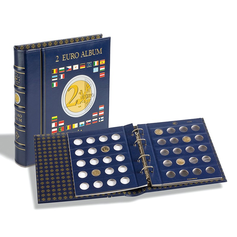 Album Vista per monete 2 Euro: pratico, in elegante similpelle