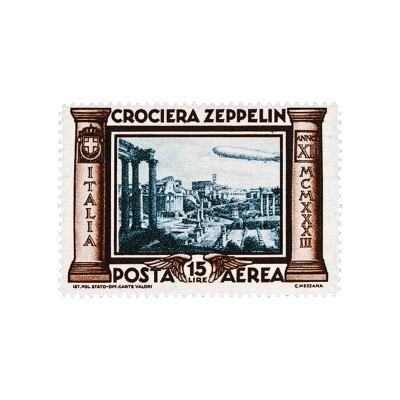 15 lire posta aerea, serie Zeppelin Italia 1933