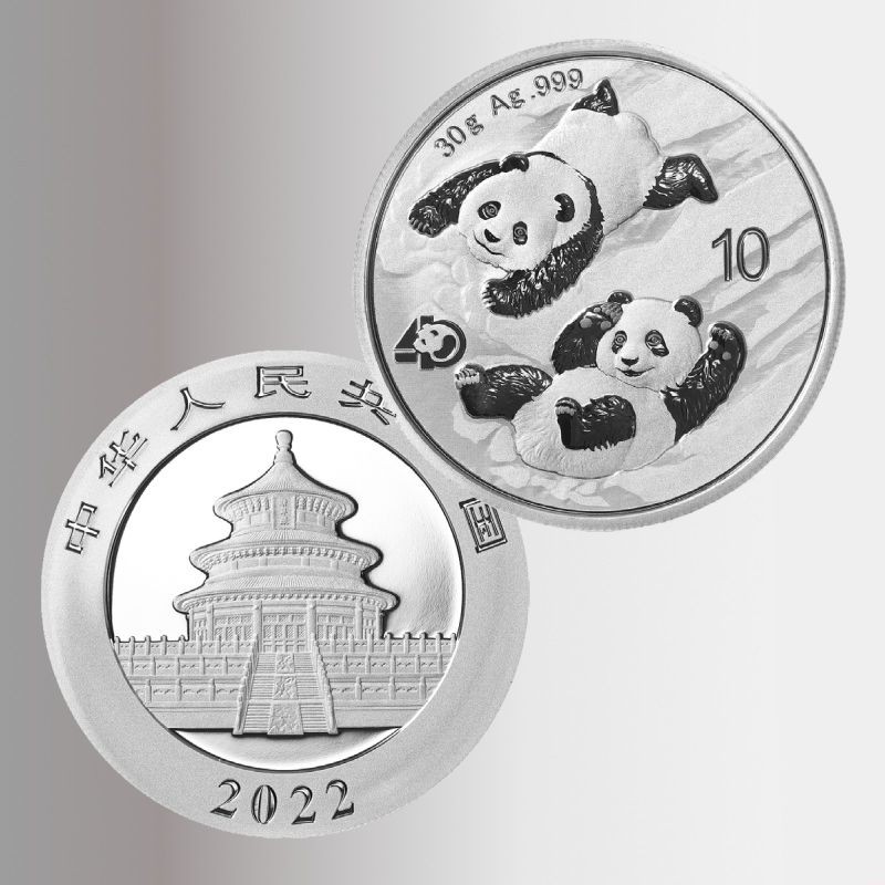 Moneta cinese d'argento del panda