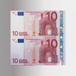 Doppia banconota da 10 euro