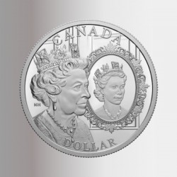 La regina Elisabetta tra passato e presente, moneta d'argento