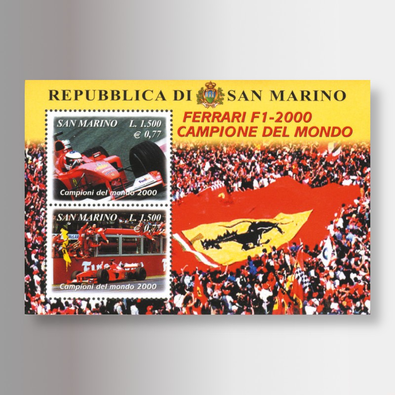 Francobollo ufficiale Ferrari campione del mondo 2000