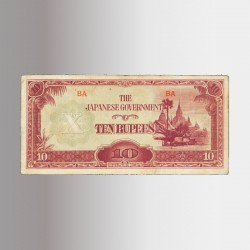 La conquista della Birmania, banconota da 10 rupie del 1943