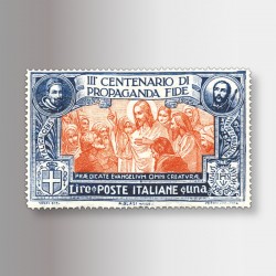Francobollo III centenario di Propaganda Fide (1923), 1 lira