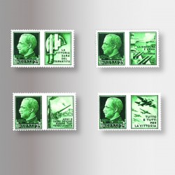 Serie francobolli Propaganda di guerra verde da 25 centesimi del 1943