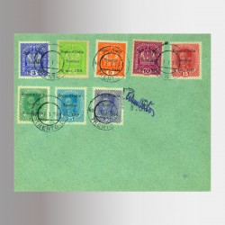 Busta con francobolli sovrastampati Trentino liberato