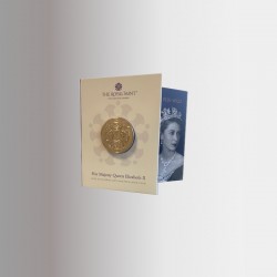 La prima moneta di re Carlo con il folder sulla regina Elisabetta II