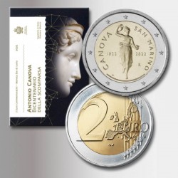 La moneta da 2 euro di Canova, emessa da San Marino nel 2022