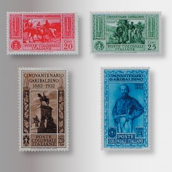 Serie Garibaldi, i francobolli delle colonie italiane