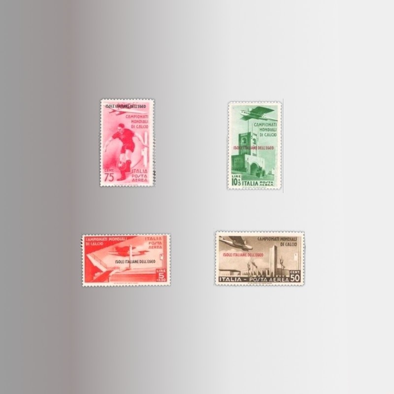 Mondiali Italia 1934, i francobolli di Posta Aerea con sovrastampa Egeo